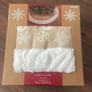 ALLEN+ROTH Christmas Tree skirt 56”,Fur Fawn!NEW